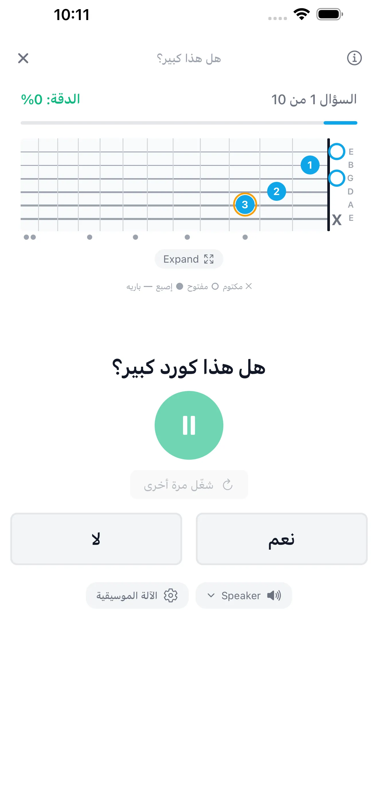 شاهد الأوتار على لوحة الأصابع