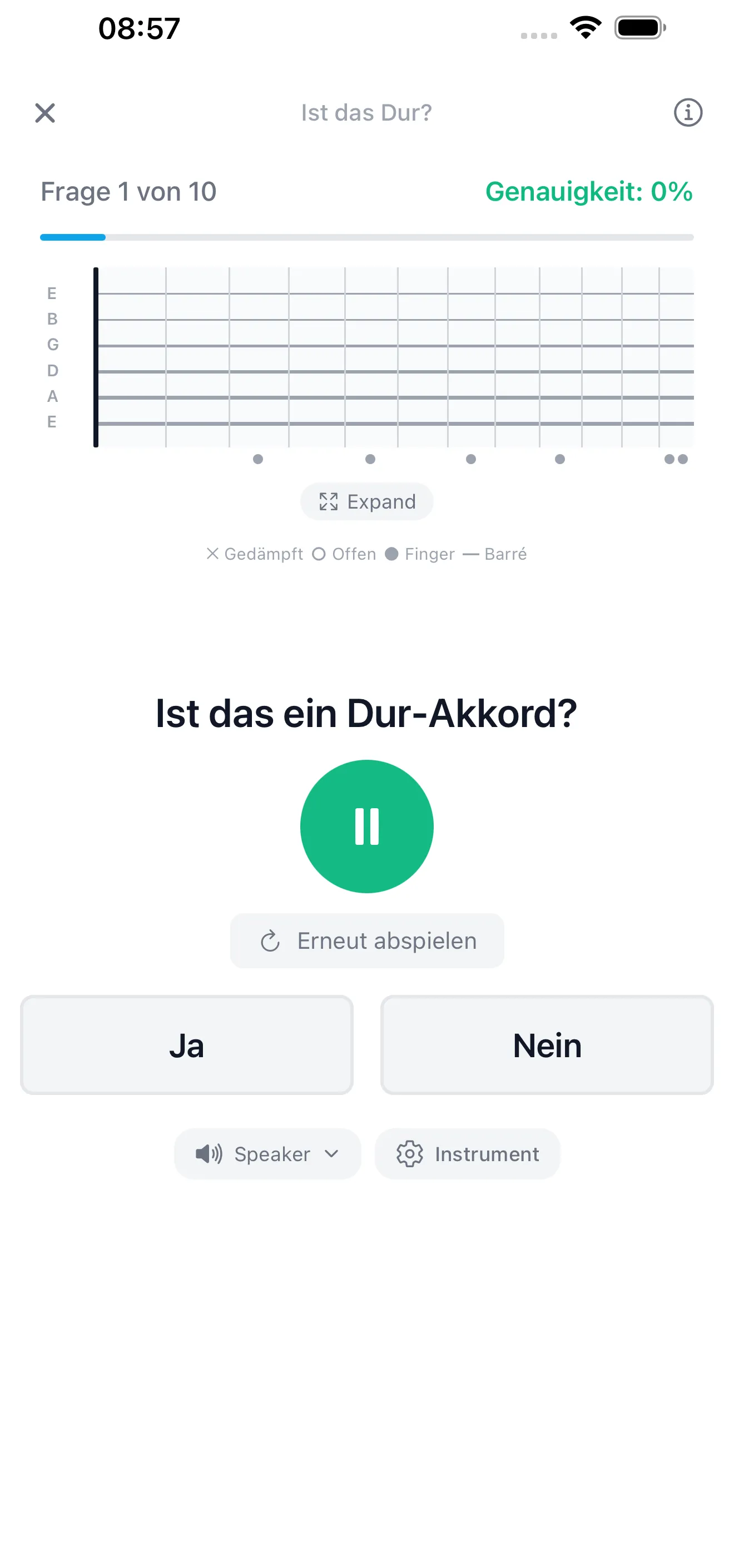 Akkorde auf dem Griffbrett sehen