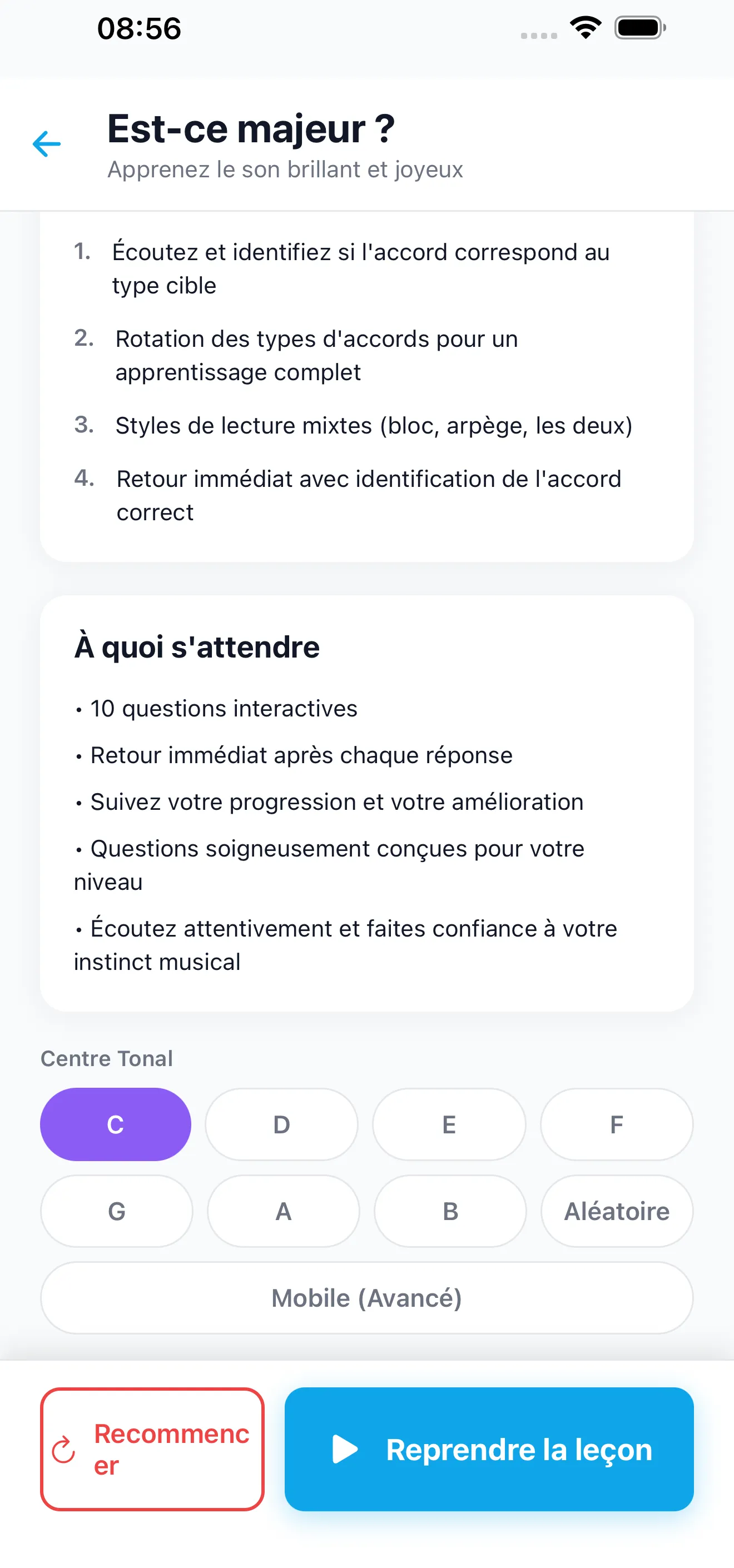 Pratiquez dans Toutes les Tonalités