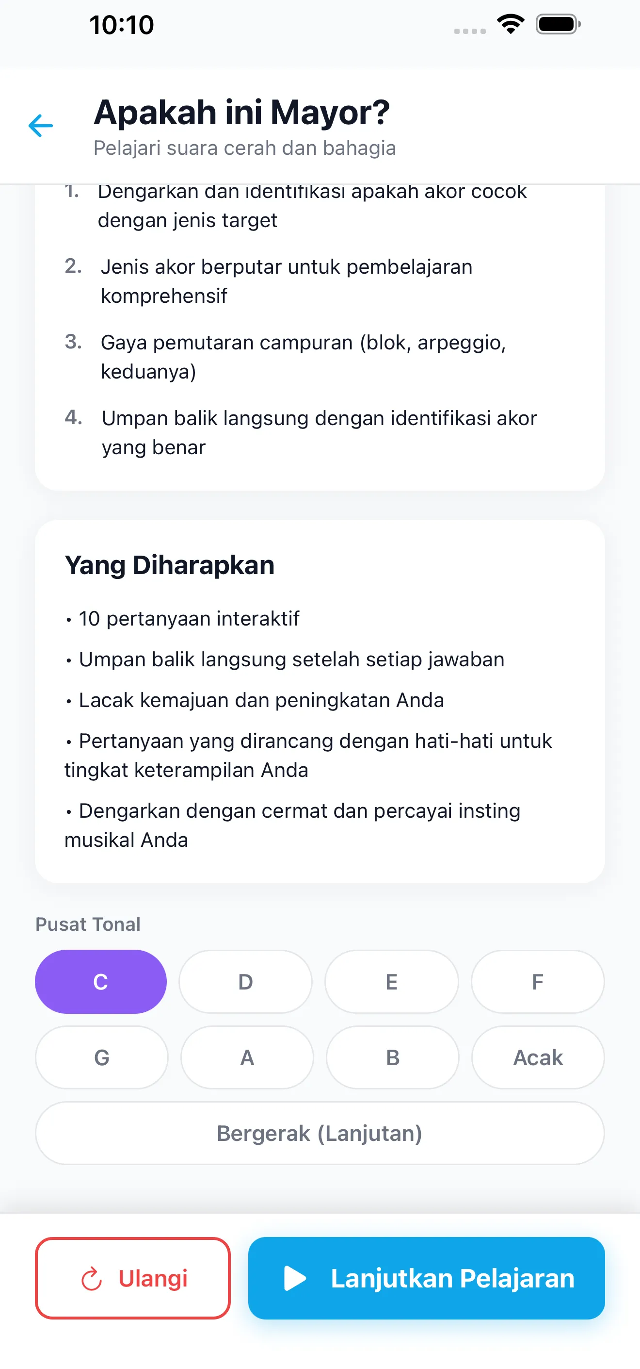 Latihan di Semua Kunci